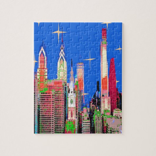 Philadelphia Sky Kerststijl Legpuzzel (Verticaal)