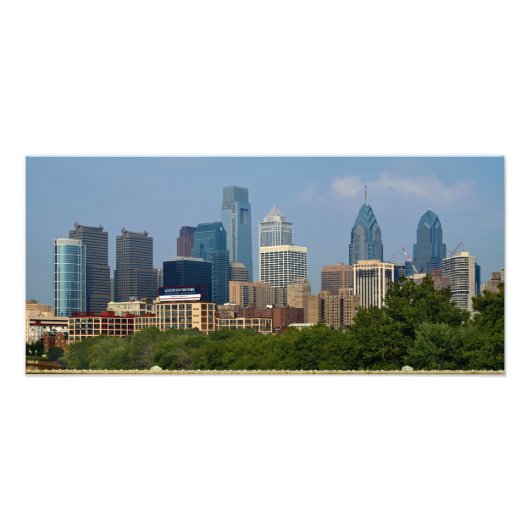 Philadelphia Skyline 10x22 PHOTO PRINT Foto Afdruk (Voorkant)