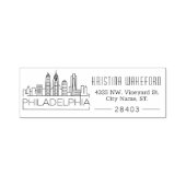 Philadelphia Skyline | Aangepast adres Zelfinktende Stempel (Design)