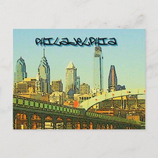 Philadelphia Skyline Briefkaart (Voorkant)