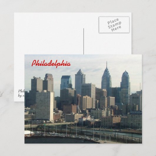 Philadelphia Skyline Briefkaart (Voorkant / Achterkant)