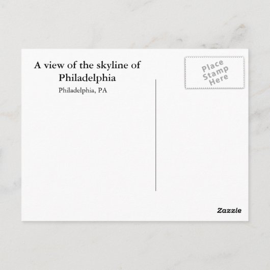 Philadelphia Skyline Briefkaart (Achterkant)