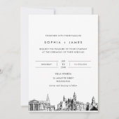 Philadelphia Skyline bruiloft uitnodiging met foto (Voorkant)