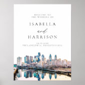 PHILADELPHIA Skyline Destination WeddenWelcome Poster (Voorkant)