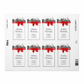 Philadelphia Skyline Etch BW Rode Wijn Label (Full Sheet)