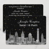 Philadelphia Skyline Etch Starry DIY BG Sweet 16 H Kaart (Voorkant / Achterkant)