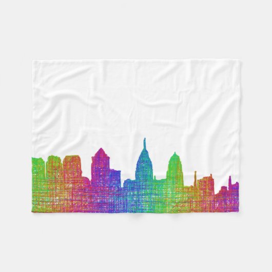 Philadelphia skyline fleece deken (Voorkant (Horizontaal))