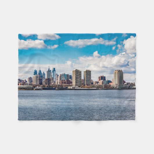 Philadelphia Skyline Fleece Deken (Voorkant (Horizontaal))