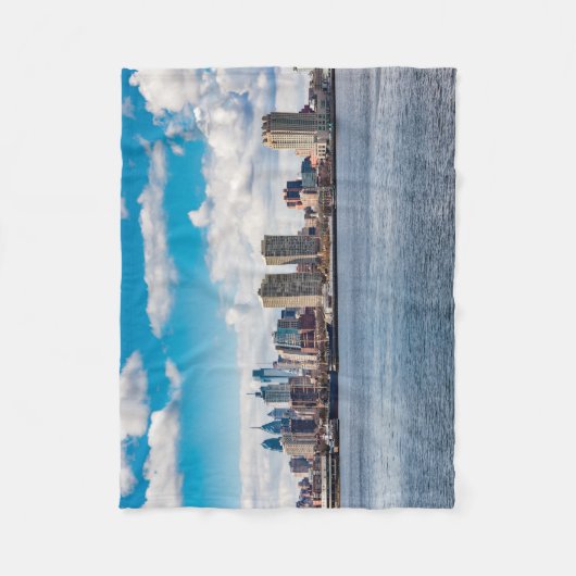 Philadelphia Skyline Fleece Deken (Voorkant)