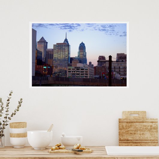 Philadelphia Skyline Foto Poster (Keuken)
