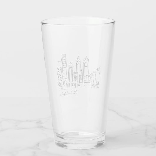 Philadelphia Skyline Glass Tumbler (Achterkant)