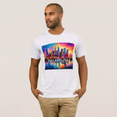 Philadelphia Skyline Graffiti Art T-shirt (Voorkant volledig)