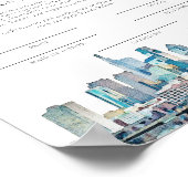 PHILADELPHIA Skyline huwelijksakte Keepsake Poster (Hoek)