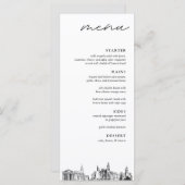 Philadelphia Skyline Huwelijksdiner Menu (Voorkant / Achterkant)