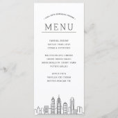 Philadelphia Skyline | Huwelijksevenement Diner Me Menu (Voorkant)