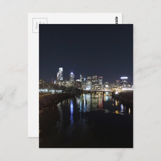 Philadelphia Skyline in Night Briefkaart (Voorkant / Achterkant)