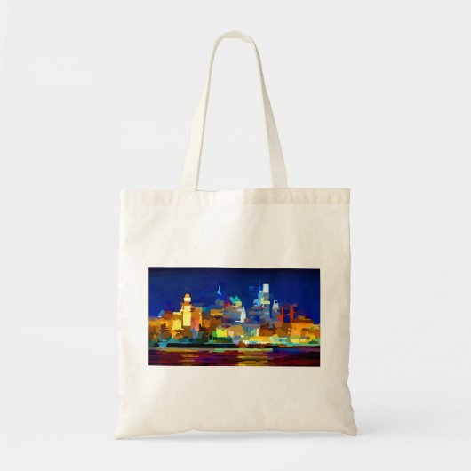 Philadelphia Skyline in Night Tote Bag (Voorkant)