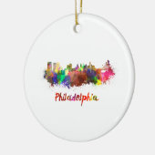 Philadelphia skyline in waterverf keramisch ornament (Links)