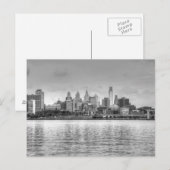 Philadelphia skyline in zwart-wit briefkaart (Voorkant / Achterkant)