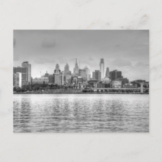Philadelphia skyline in zwart-wit briefkaart