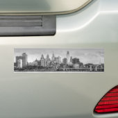 Philadelphia skyline in zwart-wit bumpersticker (Op auto)