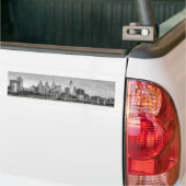 Philadelphia skyline in zwart-wit bumpersticker (Op Truck)