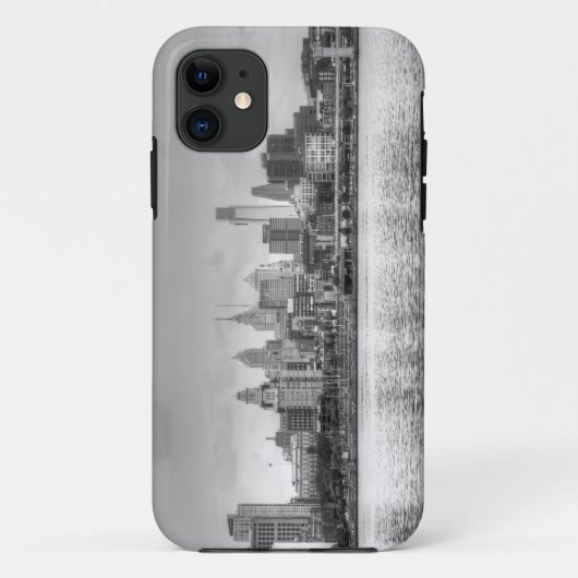Philadelphia skyline in zwart-wit Case-Mate iPhone case (Achterkant)