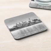 Philadelphia skyline in zwart-wit drankjes onderzetter (Linkerzijde)