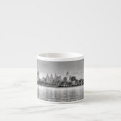 Philadelphia skyline in zwart-wit espresso kop (Voorkant)