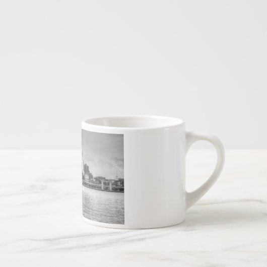 Philadelphia skyline in zwart-wit espresso kop (Rechts)