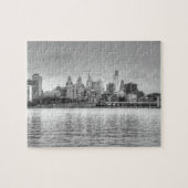 Philadelphia skyline in zwart-wit legpuzzel (Horizontaal)