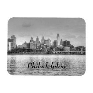 Philadelphia skyline in zwart-wit magneet