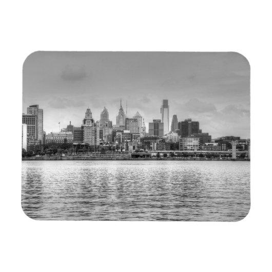 Philadelphia skyline in zwart-wit magneet (Horizontaal)