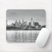 Philadelphia skyline in zwart-wit muismat (Met muis)