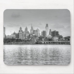 Philadelphia skyline in zwart-wit muismat