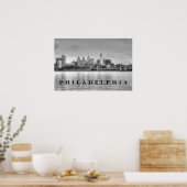 Philadelphia skyline in zwart-wit poster (Keuken)
