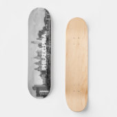 Philadelphia skyline in zwart-wit skateboard (Voorkant)