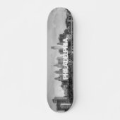 Philadelphia skyline in zwart-wit skateboard (Voorkant)