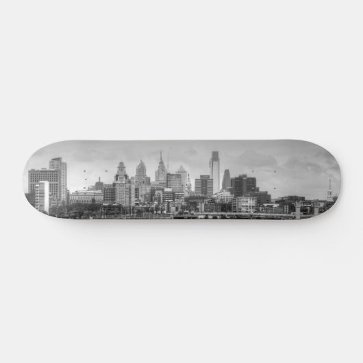 Philadelphia skyline in zwart-wit skateboard (Horizontaal)