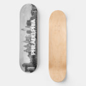 Philadelphia skyline in zwart-wit skateboard (Voorkant)