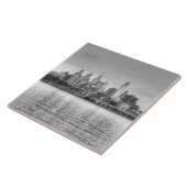 Philadelphia skyline in zwart-wit tegeltje (Zijkant)