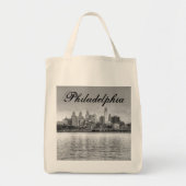 Philadelphia skyline in zwart-wit tote bag (Voorkant)