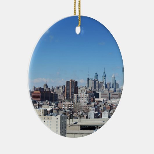 Philadelphia Skyline Keramisch Ornament (Rechts)