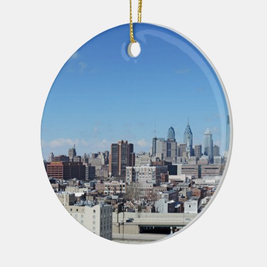 Philadelphia Skyline Keramisch Ornament (Links)