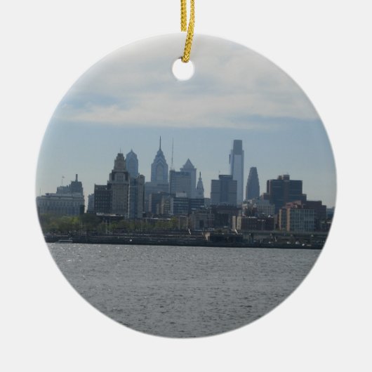 Philadelphia Skyline Keramisch Ornament (Voorkant)