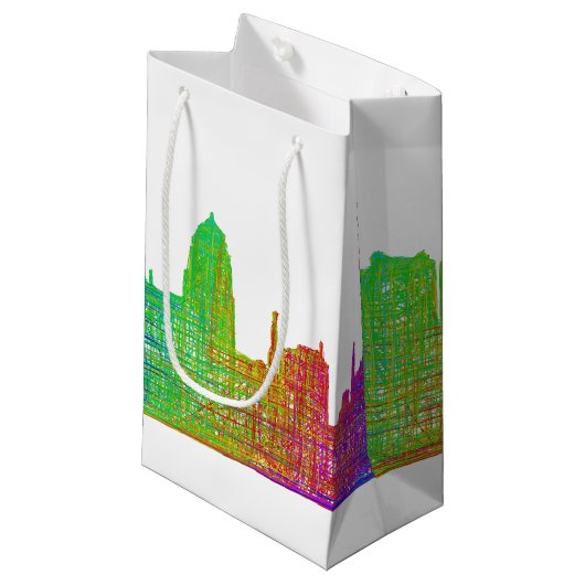 Philadelphia skyline klein cadeauzakje (Voorkant Gekanteld)