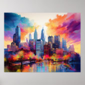 Philadelphia Skyline Kleurrijke stedelijke kunst Poster (Voorkant)