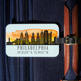 Philadelphia Skyline Map Coordinates Bagagelabel