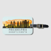 Philadelphia Skyline Map Coordinates Bagagelabel (Voorkant (horizontaal))