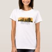 Philadelphia Skyline Map Coordinates T-shirt (Voorkant)